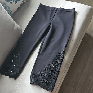 RACHEL Rachel Roy Black Pants with Lace Detail